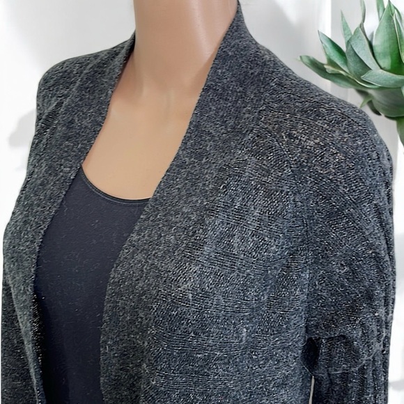H&M Basic Charcoal Gray Mohair Ribbed Shrug Cardigan - Picture 3 of 15
